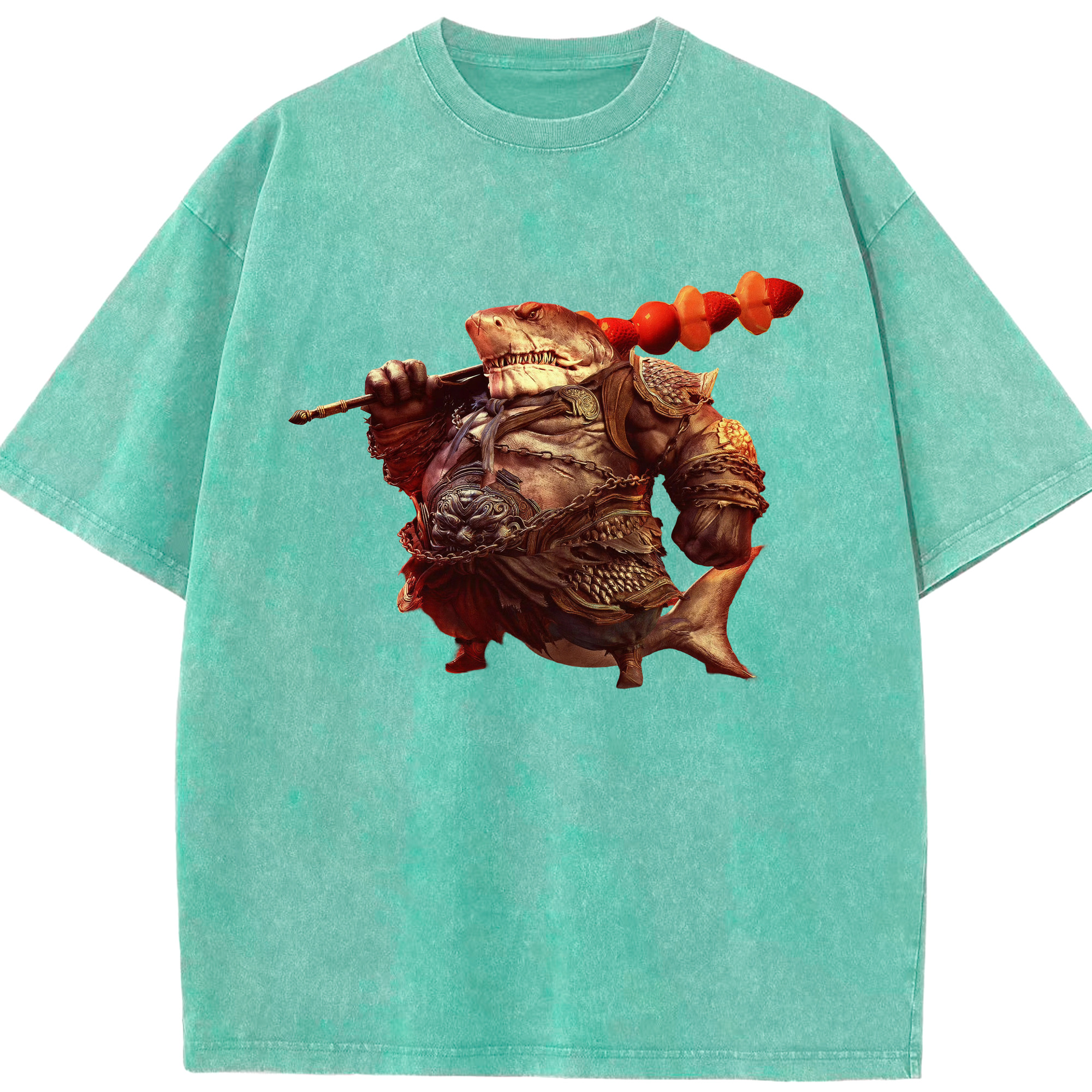 （画像用） Ne Zha 2 ナタ 魔童の大暴れ 綿100% ヴィンテージ風 半袖Tシャツ（フロントプリント）